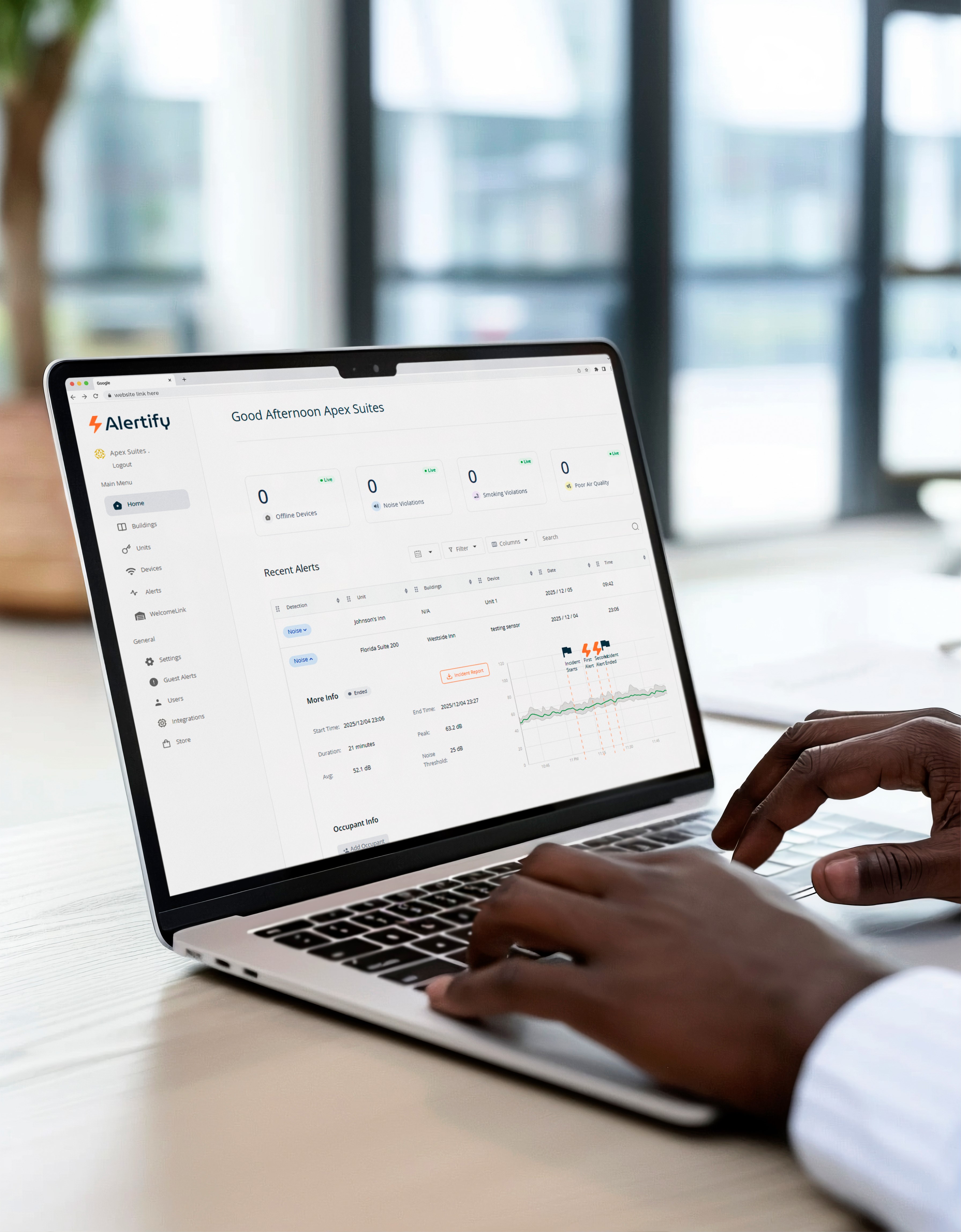Het Alertify-dashboard, waar affiliates verwijzingen en commissies volgen